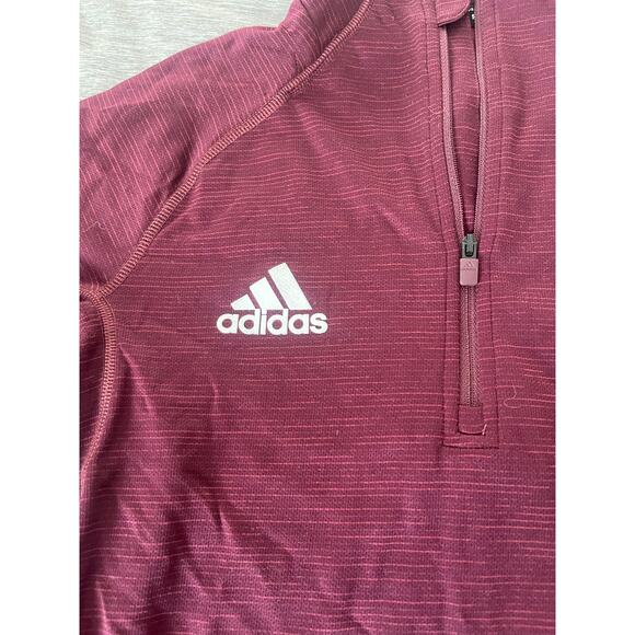 Adidas Maroon Burgundy ATM Aggies Pullover Quarter Zip Top Youth Size Small - Picture 6 of 6